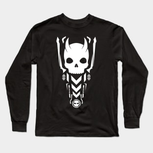 Vector Skull Techwear Back Design T-Shirt Long Sleeve T-Shirt